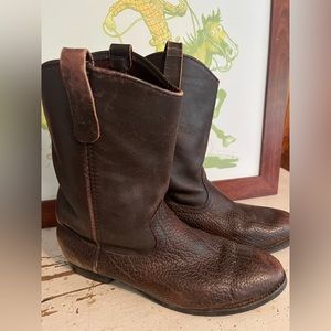 Red Wing Shoes Boots Mens 12 D Western Cowboy Pull On Brown Leather Vintage